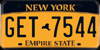 NY license plate GET7544