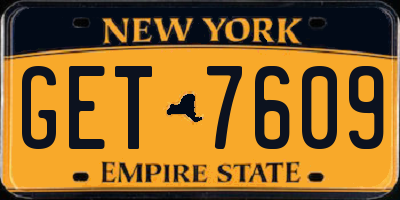 NY license plate GET7609