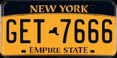 NY license plate GET7666