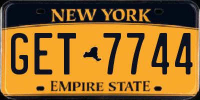 NY license plate GET7744