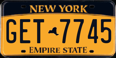 NY license plate GET7745