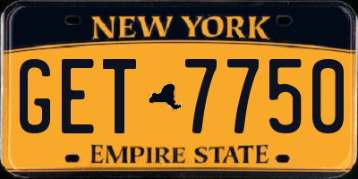 NY license plate GET7750