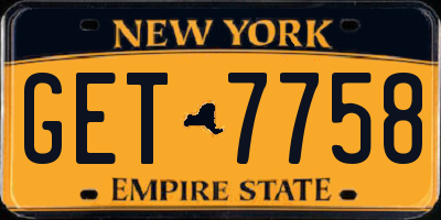 NY license plate GET7758