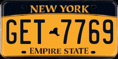 NY license plate GET7769