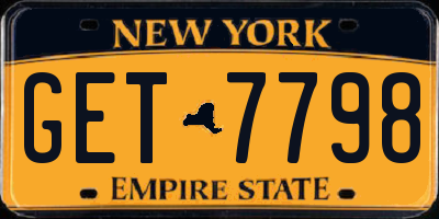 NY license plate GET7798
