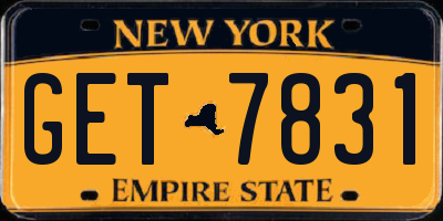 NY license plate GET7831