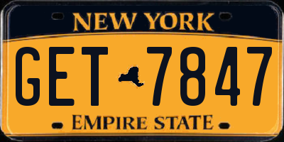 NY license plate GET7847