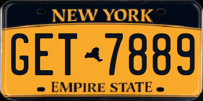 NY license plate GET7889