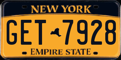 NY license plate GET7928