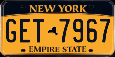 NY license plate GET7967