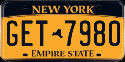 NY license plate GET7980