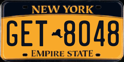NY license plate GET8048