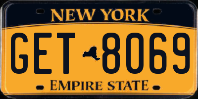 NY license plate GET8069