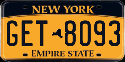 NY license plate GET8093