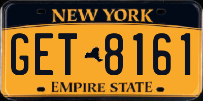 NY license plate GET8161