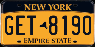 NY license plate GET8190