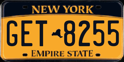 NY license plate GET8255