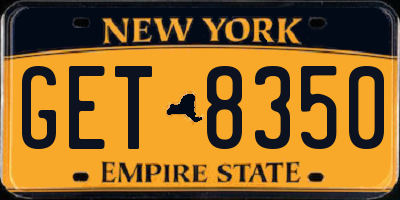 NY license plate GET8350
