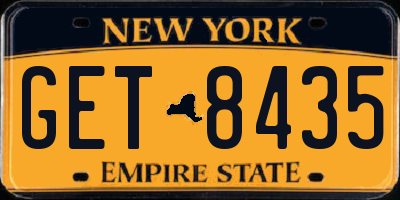 NY license plate GET8435