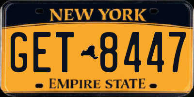 NY license plate GET8447