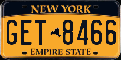 NY license plate GET8466