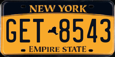 NY license plate GET8543