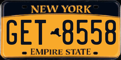 NY license plate GET8558