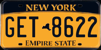 NY license plate GET8622