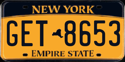 NY license plate GET8653