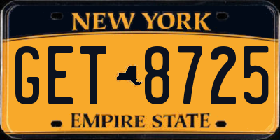 NY license plate GET8725