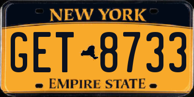 NY license plate GET8733
