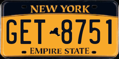 NY license plate GET8751