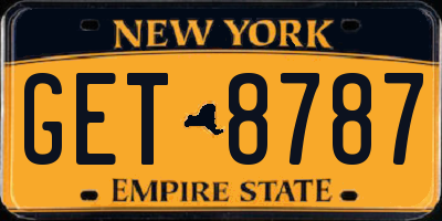 NY license plate GET8787