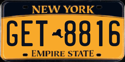 NY license plate GET8816