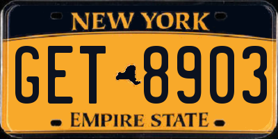 NY license plate GET8903