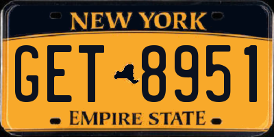 NY license plate GET8951