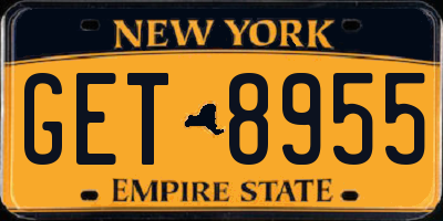 NY license plate GET8955