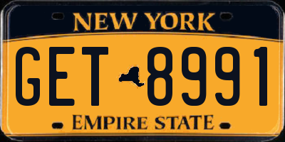 NY license plate GET8991