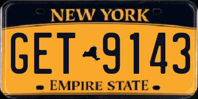 NY license plate GET9143