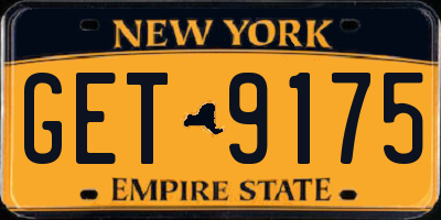 NY license plate GET9175