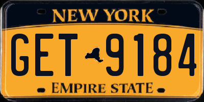 NY license plate GET9184