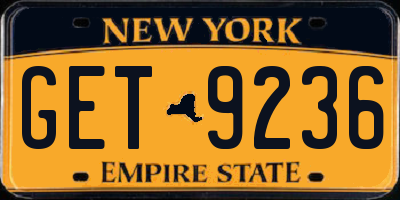 NY license plate GET9236