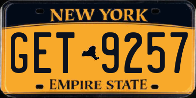 NY license plate GET9257