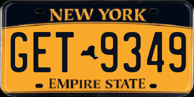 NY license plate GET9349