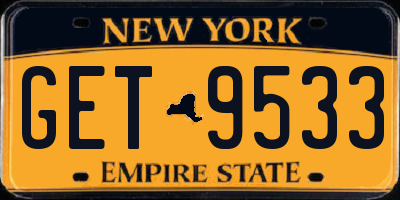 NY license plate GET9533