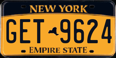 NY license plate GET9624
