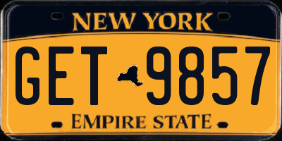 NY license plate GET9857