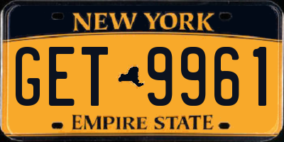 NY license plate GET9961