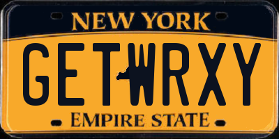 NY license plate GETWRXY