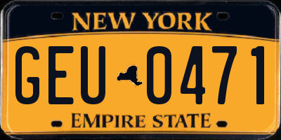 NY license plate GEU0471